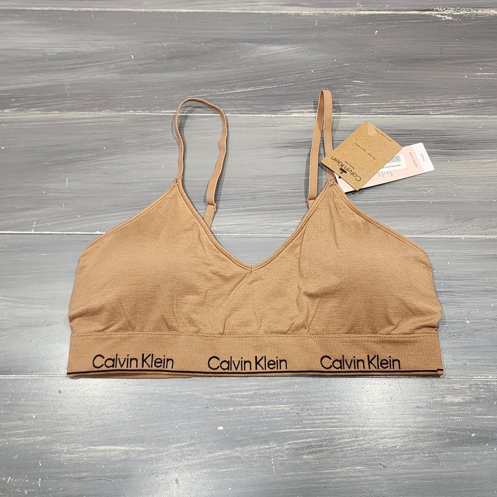 Calvin Klein Modern Seamless Naturals Lightly Lined Triangle‎ Bralette QF7093 XL